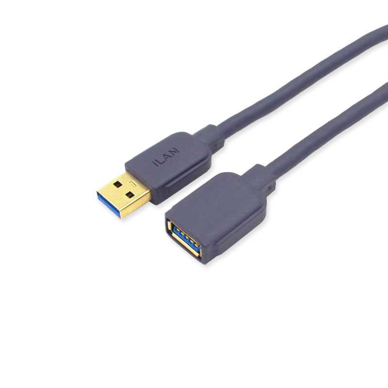 Кабель USB 3.0 AM - USB 3.0 AF удлинитель iLAN Lux, медь, 1.5 м новый