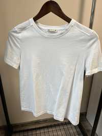Бяла плътна тениска Zara, XS
