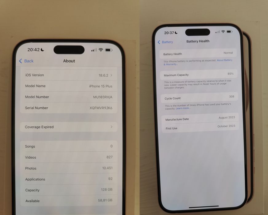 iPhone 15 Plus roz 128GB – stare impecabilă!
