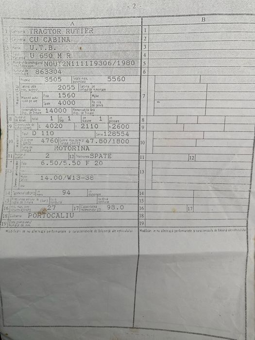 Tractor U650 cu cabină + remorcă