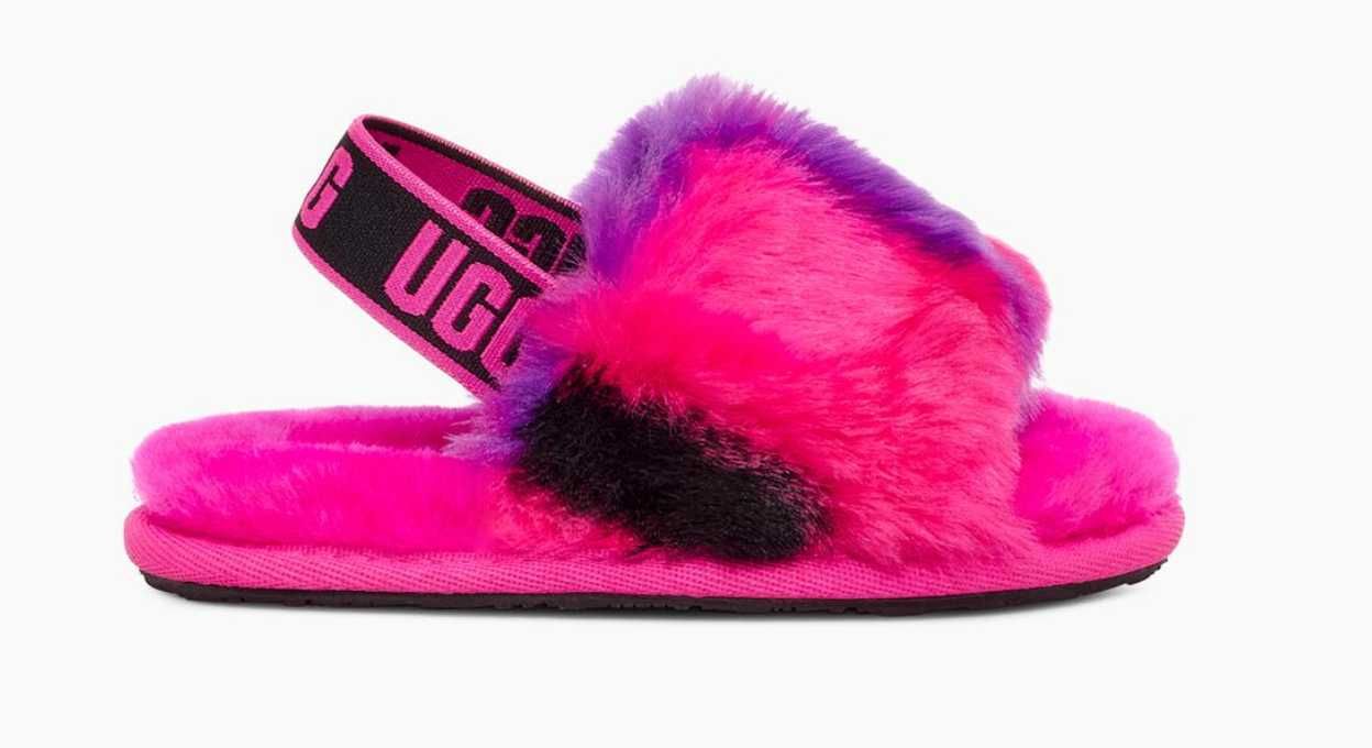 Sandale / Papuci UGG copii 25 - Fluff Yeah Slide Plaid Punk - NOI