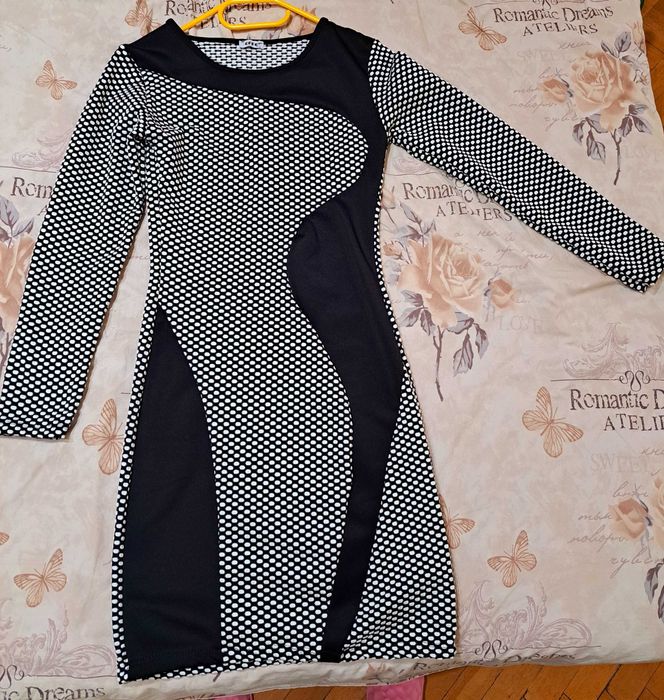 Черно-бяла Дамска рокля