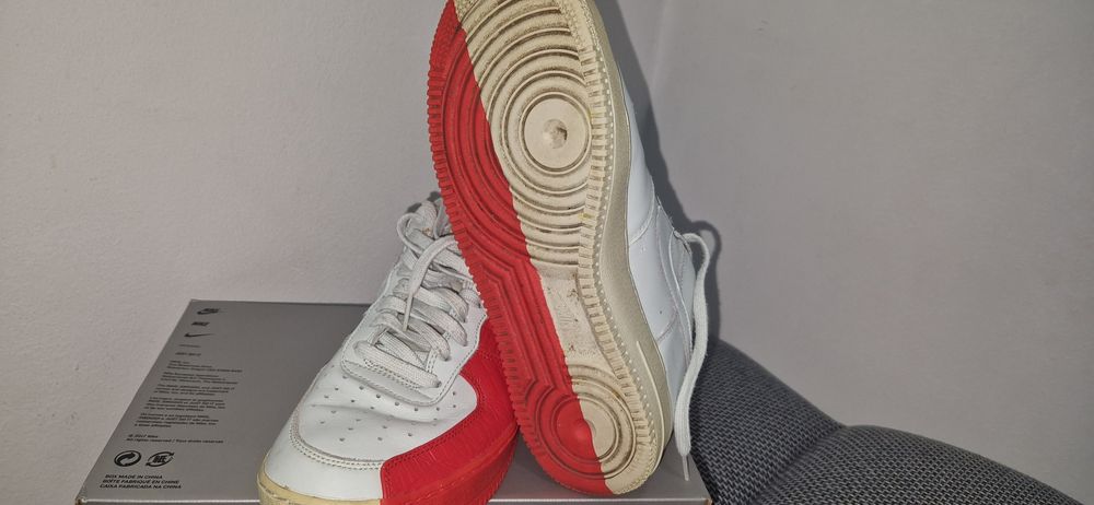 Ari force 1 low split grey red 42