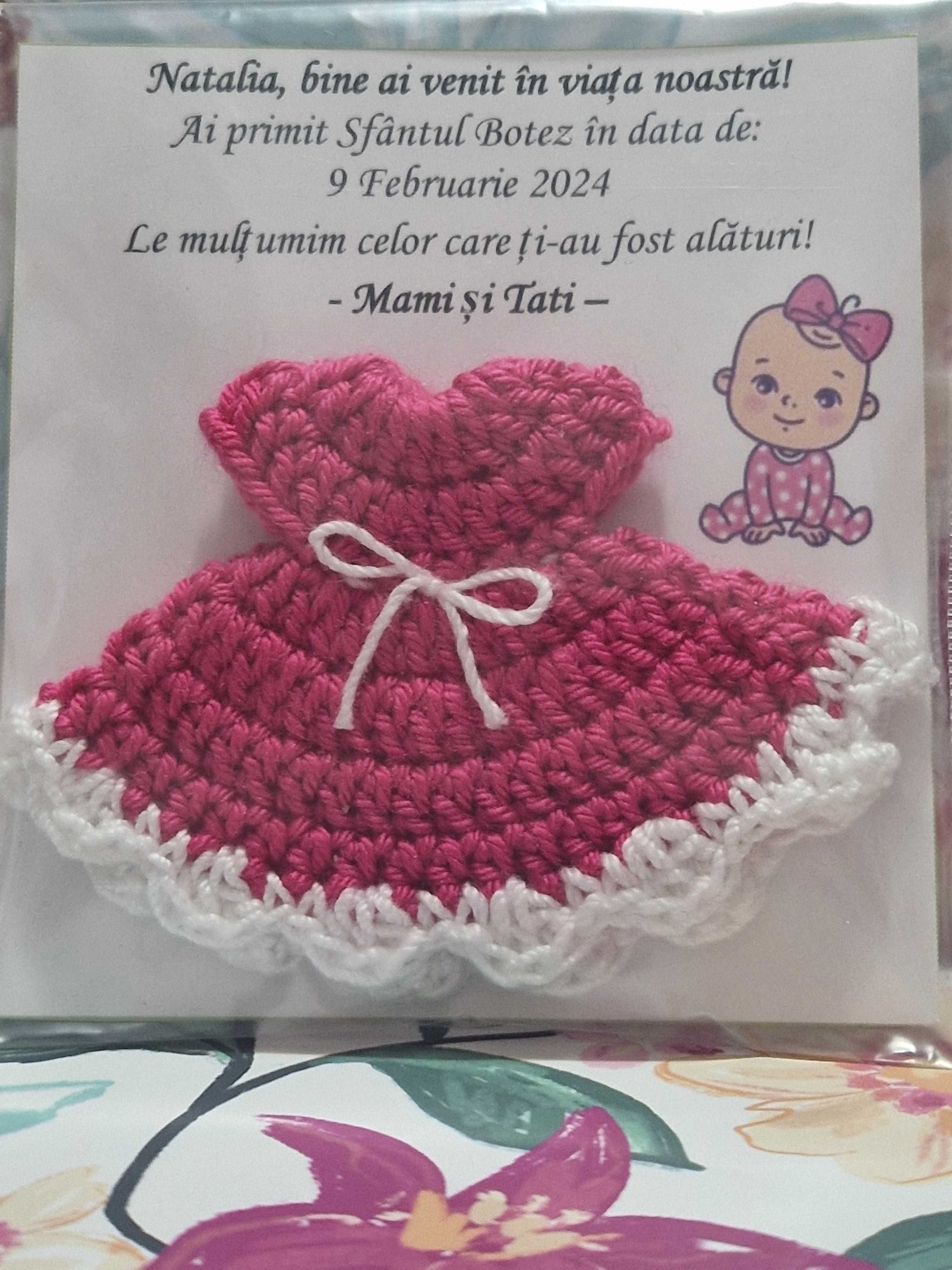 Marturii botez handmade crosetate