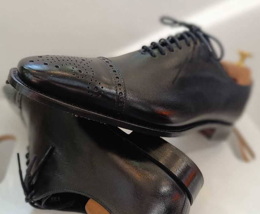 Pantofi de lux 41 41.5 42 oxford GREVE NOI lucrati manual piele natura