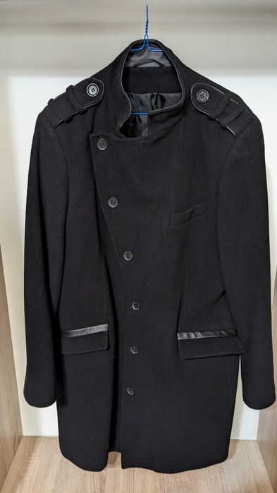 Palton lung negru elegant