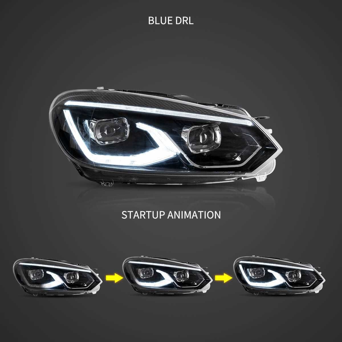 Комплект FULL LED фарове с начална анимация за VW GOLF 6 2008 - 2012