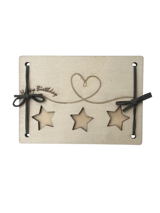 Felicitare din lemn gravata