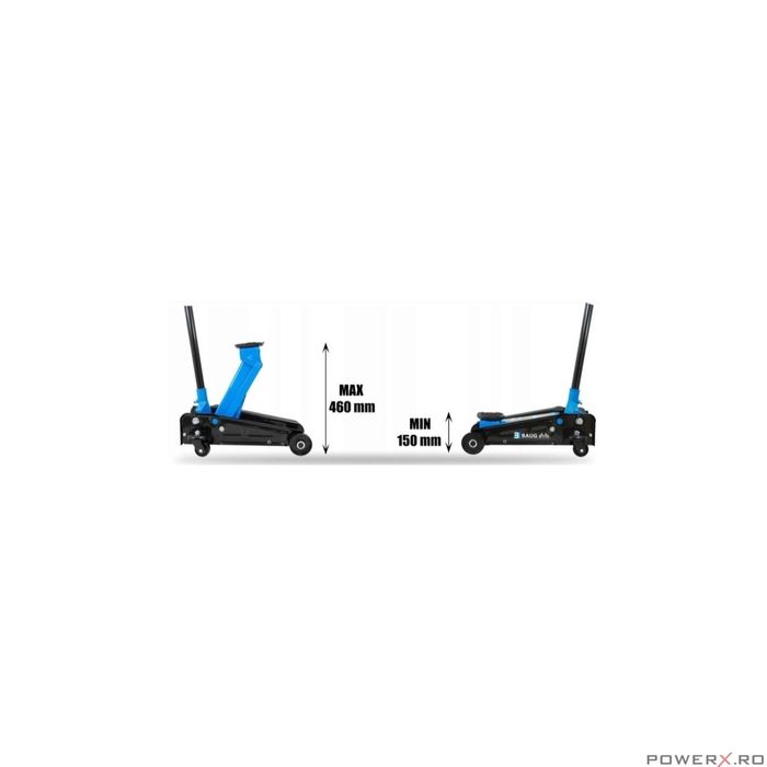 Cric hidraulic tip crocodil, 3 t cu roti, inaltime de ridicare 150 -