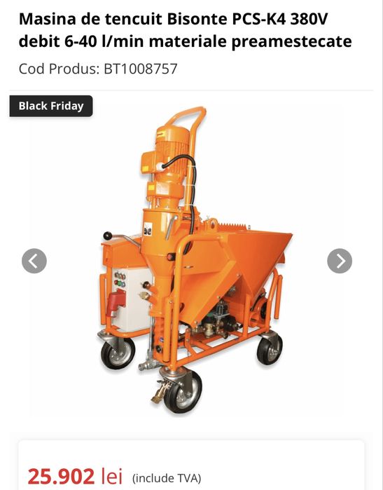 Masina de tencuit Bisonte PCS-K4 380V