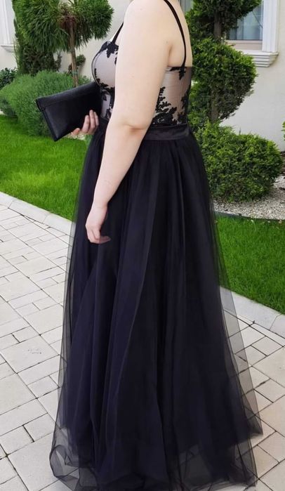 Rochie neagra de voal
