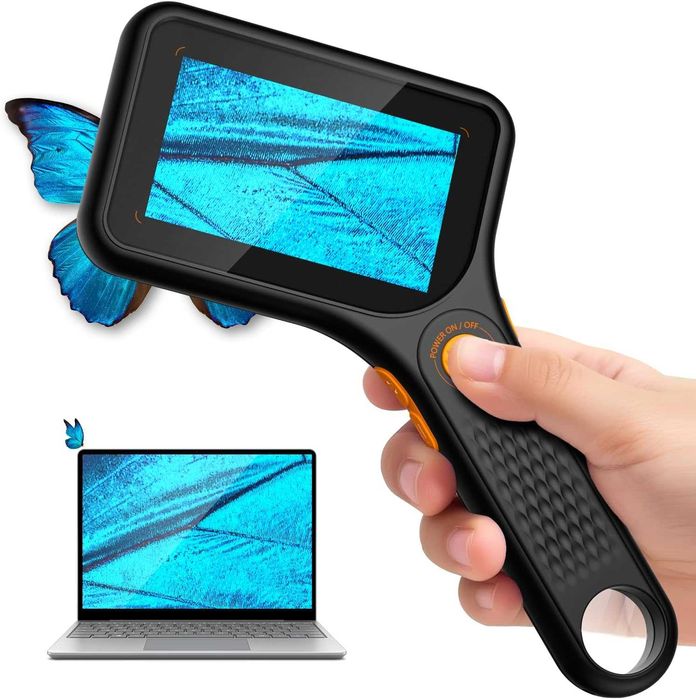Microscop Digital 3.0 Inch, 500x Zoom/marire, Ecran IPS, USB, 8 LEDs