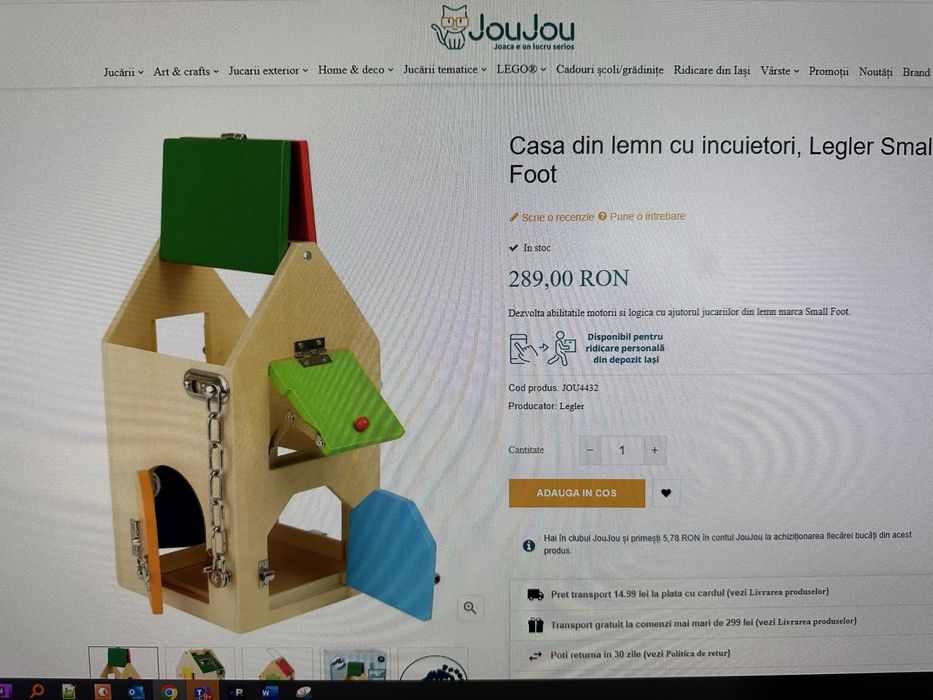 Casuta lemn montessori cu lacate