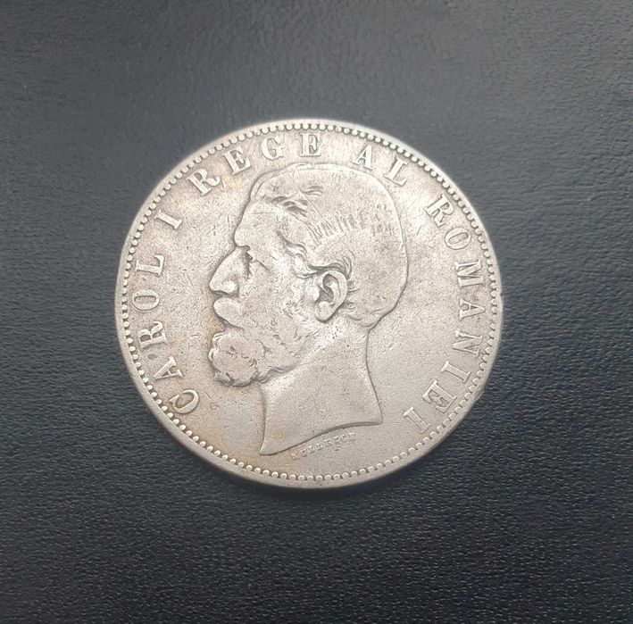 Moneda 5 lei 1883 argint, detalii bune