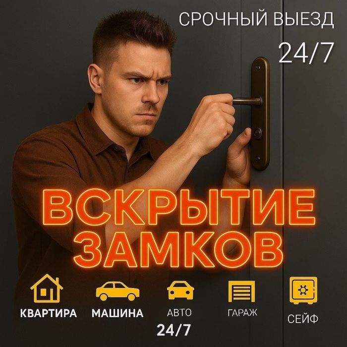 Качественно Вскрыть Замки квартир и авто безопасно Круглосуточно 24/7