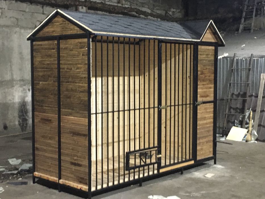 Вольер, вольер с будкой, вольеры для собак, вольер с хозчастью