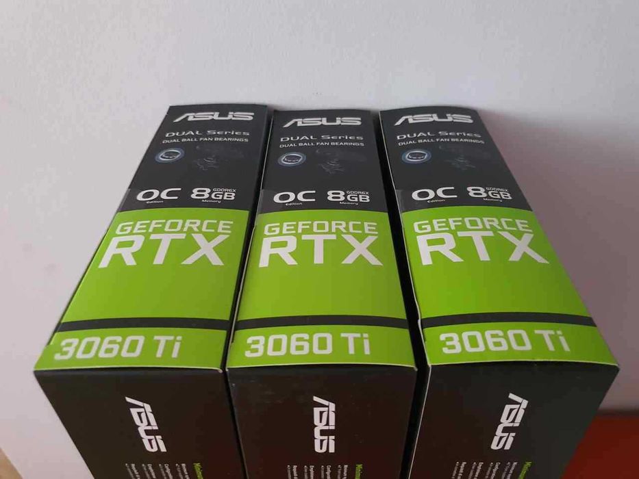 Placi video 3 bucati Asus GeForce RTX 3060 Ti 8GB GDDR6X OC Sigilate