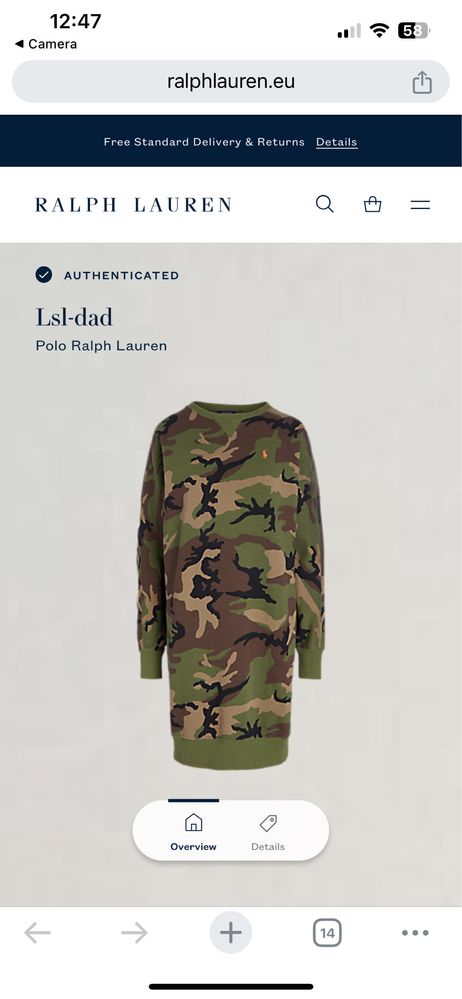POLO Ralph Lauren : Lsl Dad Camo Dress ХЛ / Оригинал