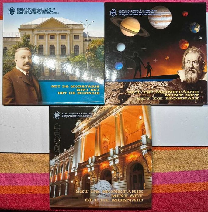 SET MONETARIE Romania BNR - 2000 - 2010 - 11 Bucati - Medalie Argint !