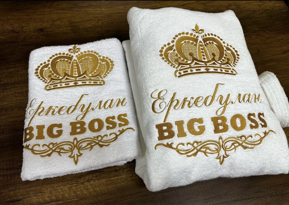 Халаты и полотенца с вышивкой