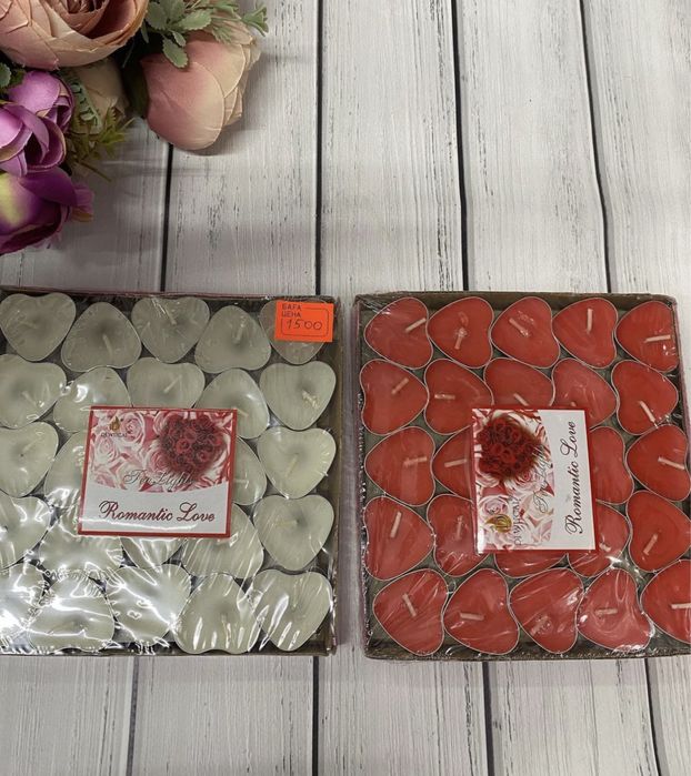 Свечки сердечки 1500 тг