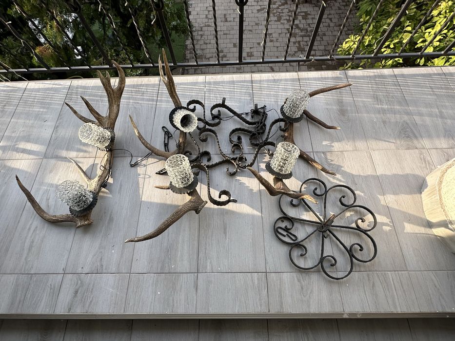 Candelabru / Lustra Coarne de cerb vintage