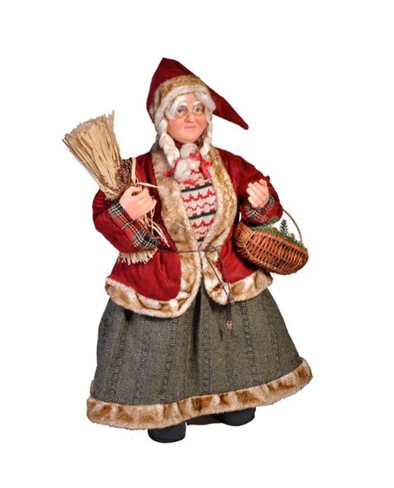 Коледна фигура, Баба Коледа, Реалистичен, 61 см, Червен