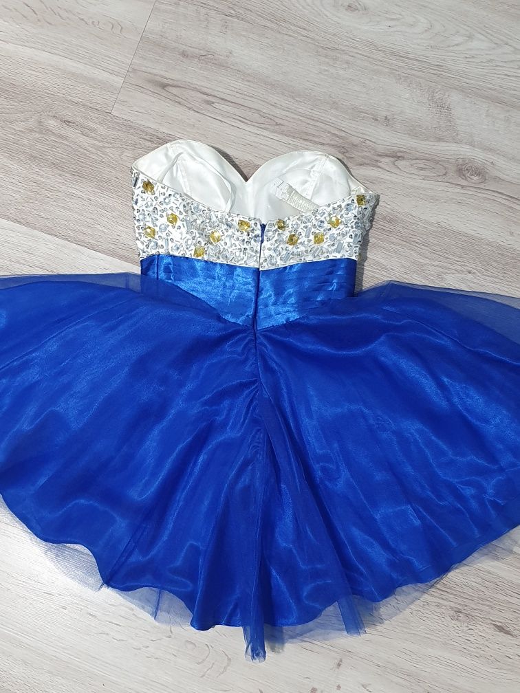 Rochie Nuntă/ Botez/Ocazie Baby Doll/Prom Albastru Royal Mărimea Xs/34