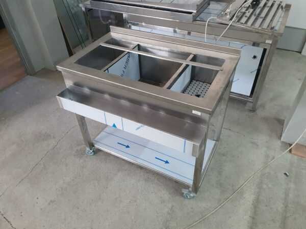 Statie de bar inox cu 3 cuve, 1000x600x900mm