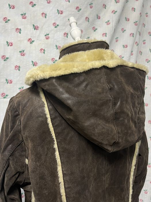 Jacheta din piele naturala imblanita Geaca de iarna Cojoc