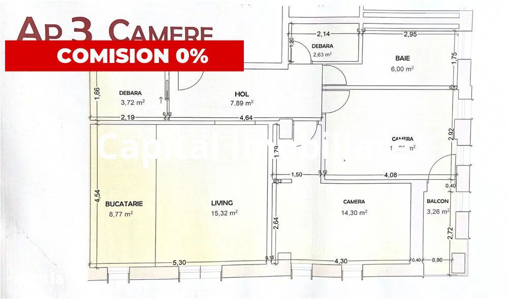 Comision 0% - Apartament 3 Camere, Bloc 2025