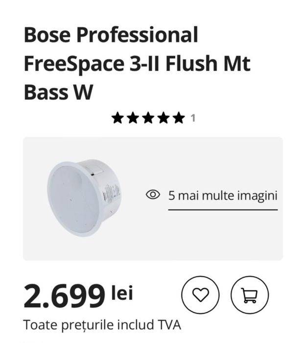 6 difuzoare tavan Bose Professional FreeSpace 3-II Flush Mt Bass-39 cm