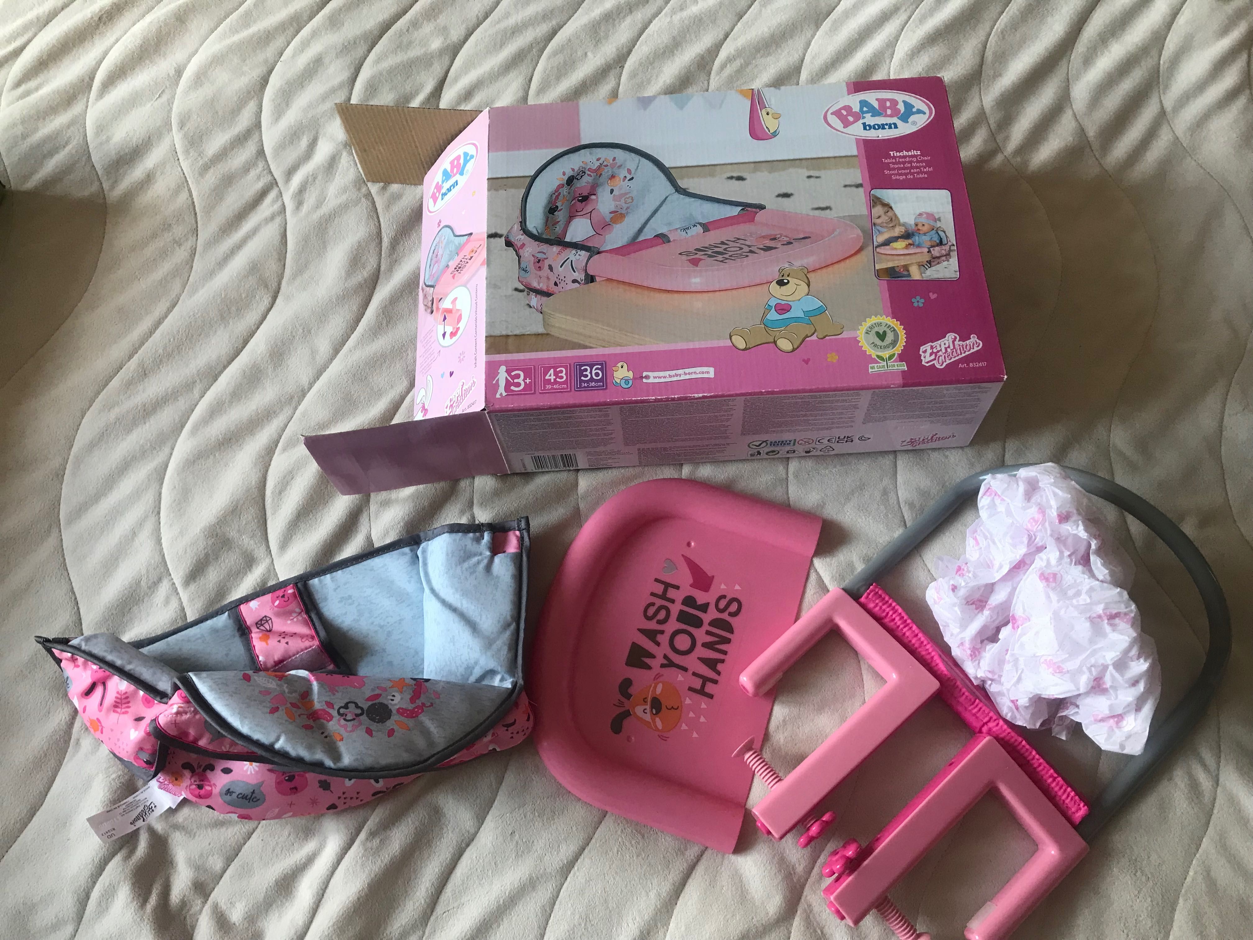 Столче с табла за хранене на кукла Baby Born