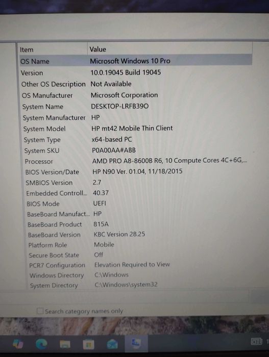 HP mt42 Mobile Thin Client – 16GB RAM, 239GB SSD + 466GB HDD