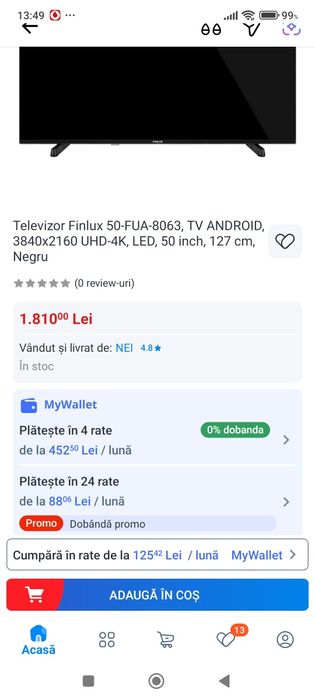 Vînt Smart TV  Finlux