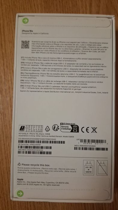 IPhone 16e Nou, Sigilat