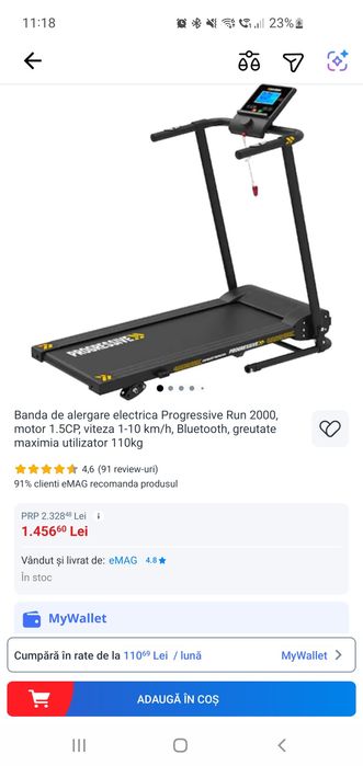 Vand banda de alergare Progressive Run 2000 rabatabila