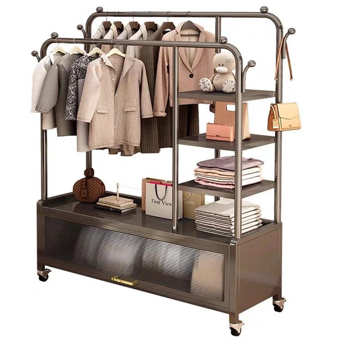 Гардеробная вешалка со шкафом железная