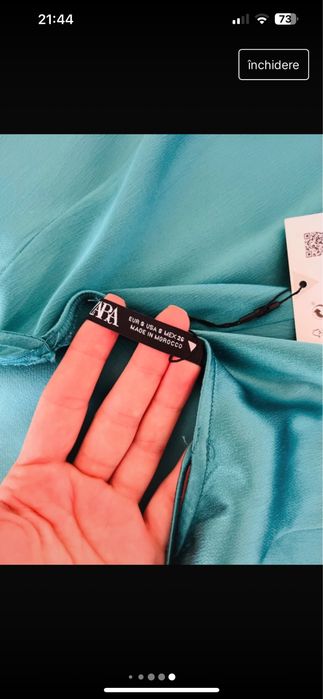 Rochie zara cu saptele gol si franjuri NOUA