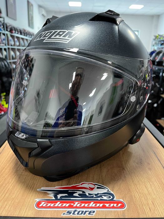 Мото каска за мотор NOLAN N87 Graphite,XL 61-62,разговорно у-во,очила