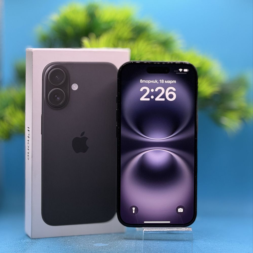 ГАРАНЦИОНЕН!!! Apple iPhone 16, 128GB, 5G, Black