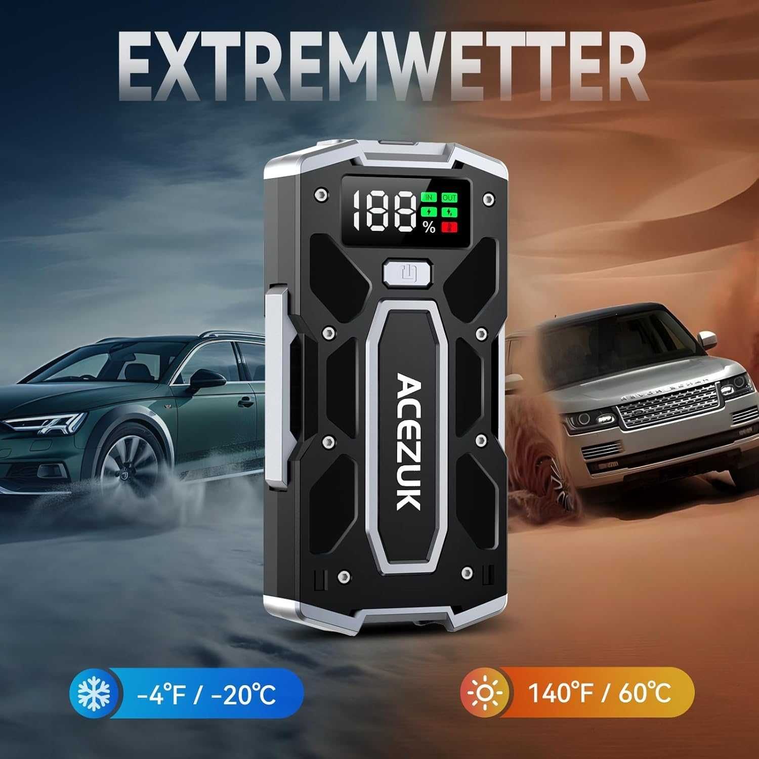 Чисто нов Преносим стартер ACEZUK M02 5000A / 21800mAh бустерна бат...