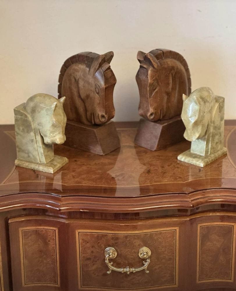 Statueta, lemn , marmura, piese decor