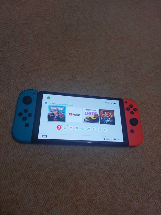 Nintendo Switch OLED - Neon Red & Neon, 64GB Blue, с Гаранция