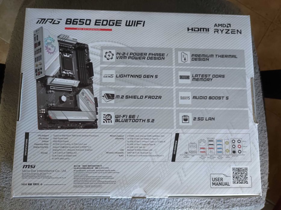 Дънна платка MSI MPG B650 Edge Wi-Fi, чисто нова. неизползвана