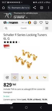 Schaller M6 135 6L Aur cheite de chitara (noi)