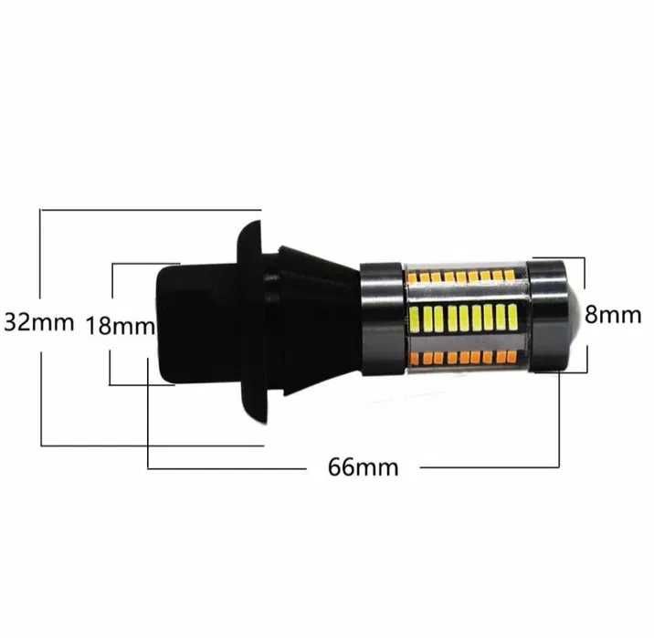 DRL дневни светлини с вграден мигач – универсални LED крушки 2в1