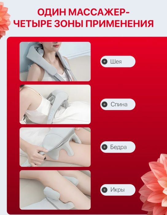 Массажер для шеи, ног, спины, плеч и тела электрический беспроводная