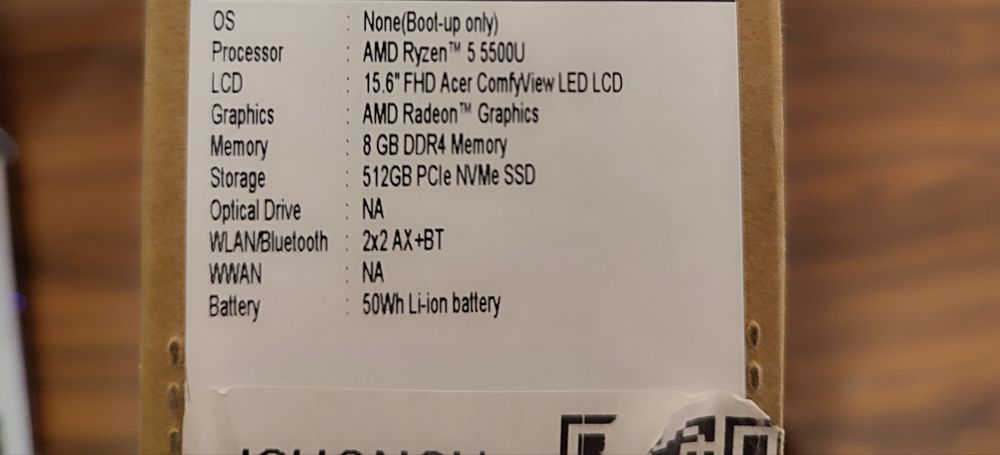 Наутбук Acer 8/512