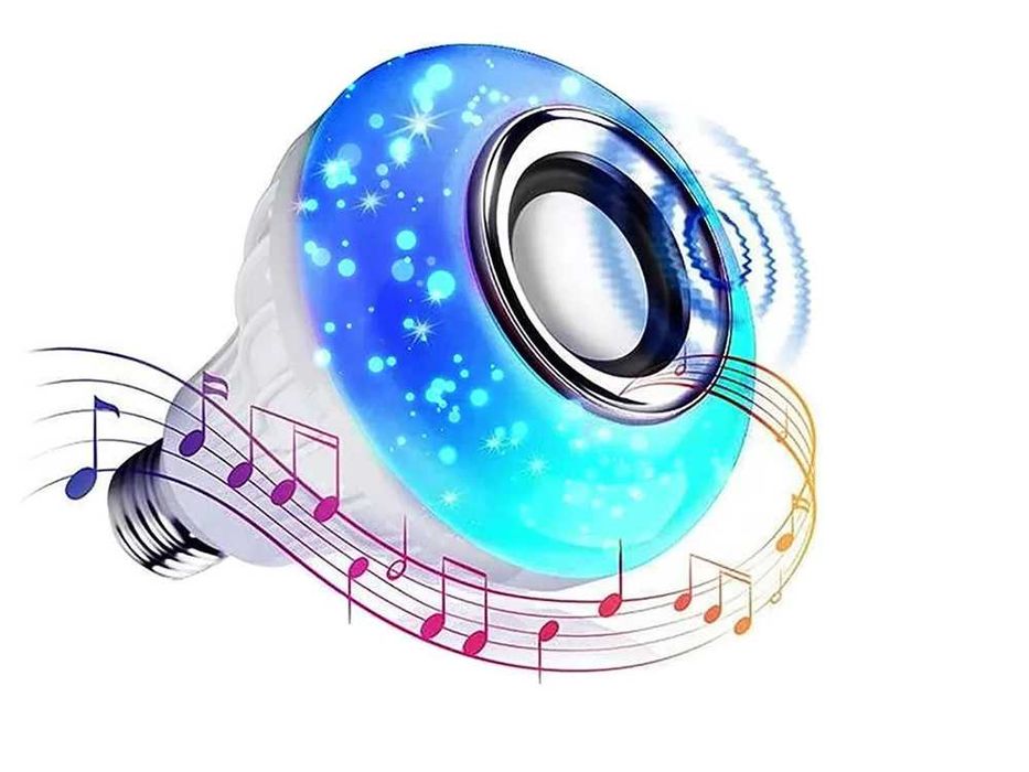 Bec LED RGB cu difuzor Bluetooth si telecomanda 12 culori soclu E27